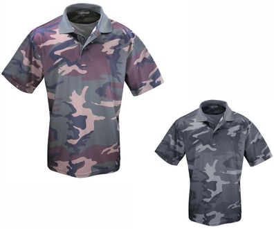 Poloshirt Camouflage Outdoor Tarnmuster Tactical Militär Army Camo Shirt QuikDry