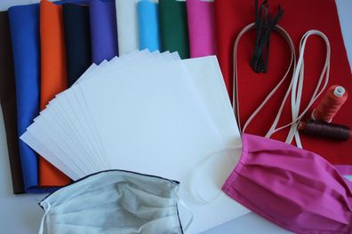 20er-Set UNI-Farben Self-Made-Set (DIYS) wertige Stoff-Ausführung - Alltagsmasken Be