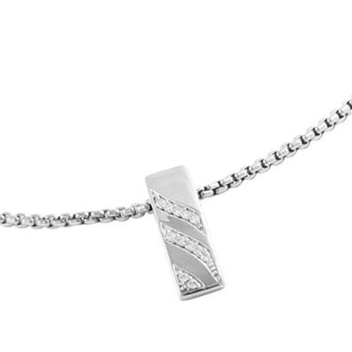 Anhänger mit Kette Streifen diagonal synth. Zirkonia Damen Sterlingsilber NEU