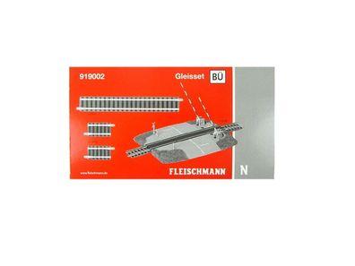 Fleischmann N 919002, Gleisset BÜ, mit Bahnübergang, neu, OVP