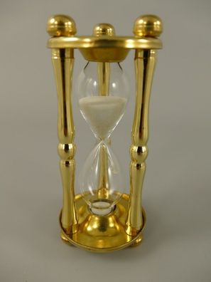 Stundenglas, Glasenuhr, Sanduhr, Fünf Minuten Glasenuhr, Messing poliert