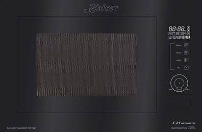 Kaiser EM 2510 Einbau Mikrowelle 60cm Schwarz Glas mit Heißluft und Grill