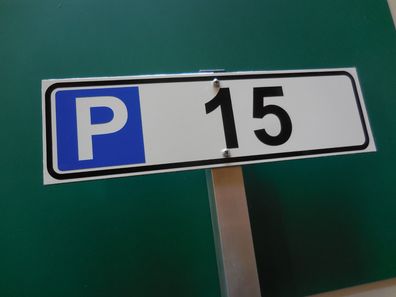 Nummernschild Parkplatzschild mit oder ohne Erdstab oder Pfosten - Größe 270 x 80 mm