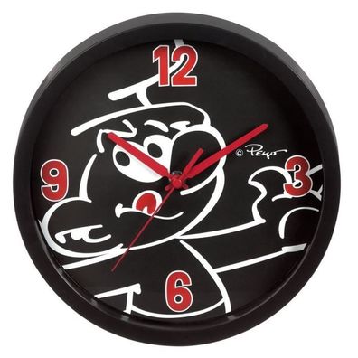 Die Schlümpfe The Smurfs Wanduhr schwarz 25cm Uhr Clock NEU NEW