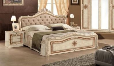 Klassisches Bett Lucia beige-creme 160x200cm Barock Italien NEU