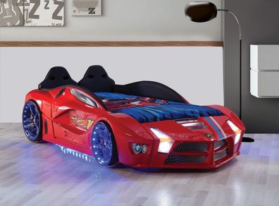 Schönes Kinderbett Autobett Aventa Coupé mit LED, Sound und Polsterung Turbo TOP