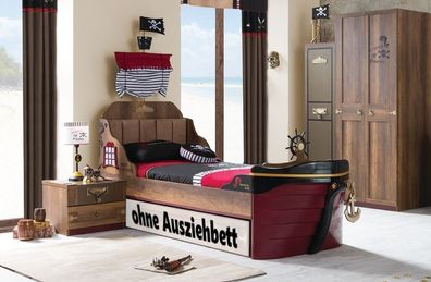 Ahoy Piraten Kinderzimmer-Set mit Nachtkonsole, Bett und Kleiderschrank