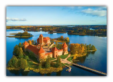 XXL Poster 100 x 70cm Burg Wasserschloss Trakai Castle (F251) Plakate gerollt