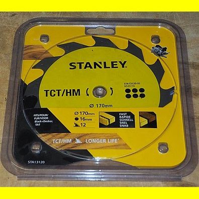 Stanley STA13120 TCT/ HM Kreissägeblatt 170 x 16 mm - 12 Zähne z.B. für CD601