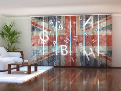 Fotogardine britische Flagge, Schiebevorhang, Schiebegardinen mit Foto, auf Maß