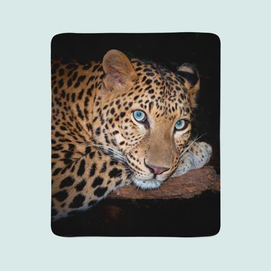 Foto-Kuscheldecke, Leopard, bedruckte Wohndecke mit Motiv, Fotodruck, Fleece