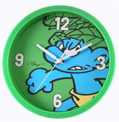 Die Schlümpfe The Smurfs Wanduhr grün 25cm Uhr Clock NEU NEW