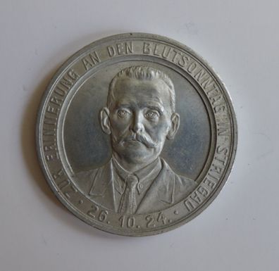 Medaille Zur Erinnerung an den Blutsonntag in Striegau 26.10.1924