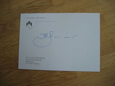 Schweiz Nationalratspräsident Jean-René Germanier - handsigniertes Autogramm!!!