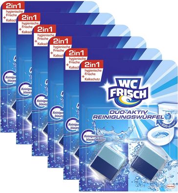 WC Frisch 6 x 2 cubos Duo Aktiv Cubos de limpieza para tanques de agua paquete de 6 