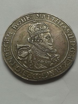 Original 1 Reichstaler 1609 Wien Kaiser Matthias II. von Habsburg RDR Rarität
