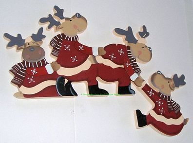 Elchdeko handbemalte witzige Weihnachtsdeko für Türrahmen Weihnachtselche Elch Deko