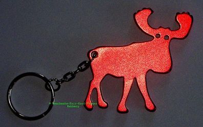 witzige Weihnachtsdeko für Schlüsselring roter Elch Deko Geschenk Weihnachten