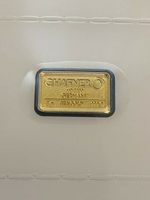 C. Hafner 1 Gramm 999.9 Gold Goldbarren Feingold im Blister mit Zertifikat
