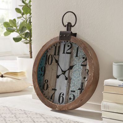 Maritime Wanduhr Taschenuhr Groß Clock Nostalgie Uhr Metall Glas Ø 45 Höhe 55 cm