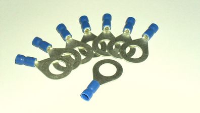 8x Ring Kabelschuh, blau Ø M10 f. 1,5-2,5 mm² Kabel