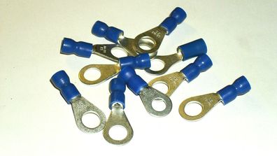 10x Ring Kabelschuh, blau Ø M6 f. 1,5-2,5 mm² Kabel
