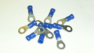 10x Ring Kabelschuh, blau Ø M5 f. 1,5-2,5 mm² Kabel