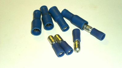 8 Stück Rundstecker/ Rundsteckhülse 5mm blau 1,5-2,5 mm²
