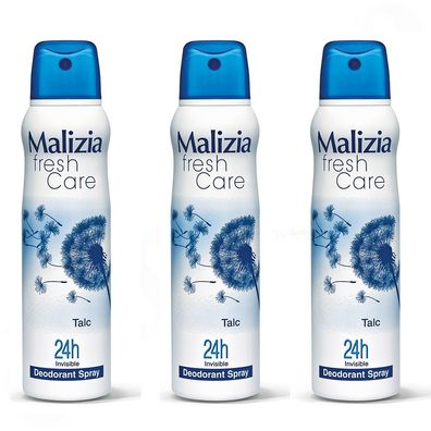 Malizia Donna fresh care deo Spray TALC 24h invisible 3x 150 ml