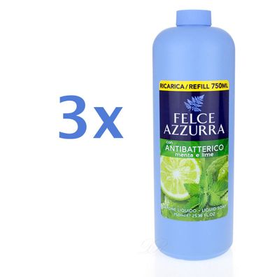 Paglieri Felce Azzurra FRESCO Flüssigseife Handseife 3x 750 ml nachfüll