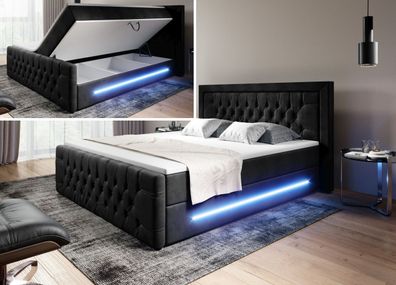 Exklusives Boxspringbett Prestige mit Bettkasten und LED
