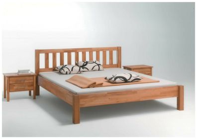 Komfortbett 160x200 cm Kernbuche massivholz geölt Doppelbett Ehebett Holzbett