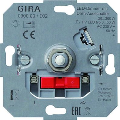 GIRA LED-Dimmeinsatz 20-200W m. Dreh-Aussschalter 030000
