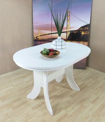 Auszugtisch oval weiß matt Esstisch Esszimmertisch Küchentisch ausziehbar neu