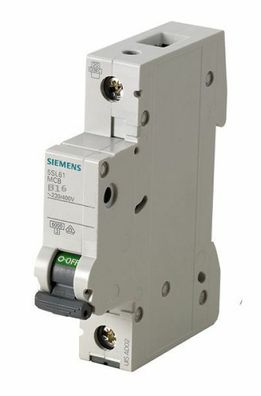 Siemens Leitungsschutzschalter 230/400V 6kA, 1-polig, C16A 5SL61167