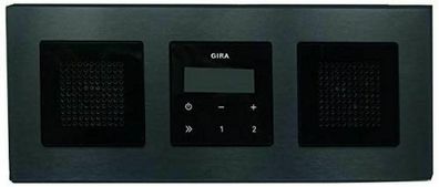 Gira Unterputz-Radio RDS 2 mit Lautsprechern und Rahmen Esprit Alu