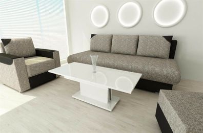 moderner Couchtisch ausziehbar Wohnzimmertisch Auszugtisch design verstellbar