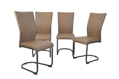 4 x Freischwinger braun Schwinger Schwingstühle Esszimmerstühle modern design