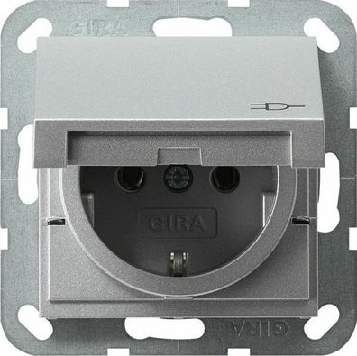 Gira System 55 Steckdose mit KD Farbe Alu 045426