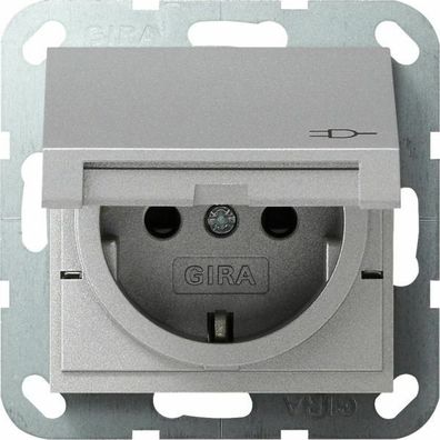 Gira System 55 Steckdose mit KS und KD Farbe Alu 041426