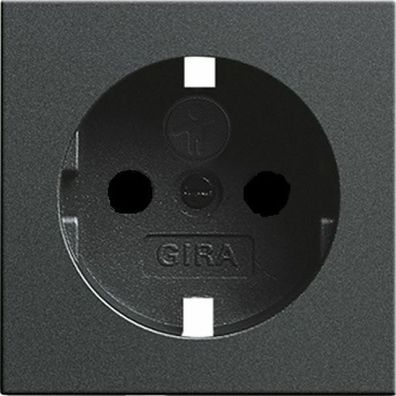 Gira System 55 Abdeckung Steckdose mit KS (ohne Unterteil) Anthrazit 092128