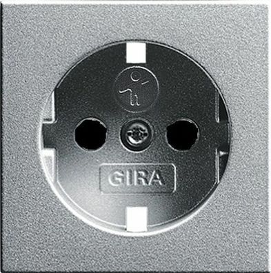 Gira System 55 Abdeckung Steckdose mit KS (ohne Unterteil) Farbe Alu 092126