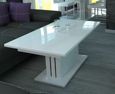 moderner Couchtisch ausziehbar Auszugtisch design Hochglanz günstig preiswert