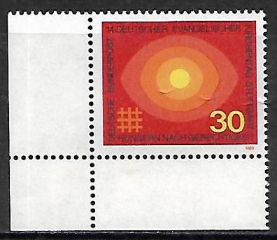 BRD postfrisch Michel-Nummer 595 linkes unteres Eckrandstück