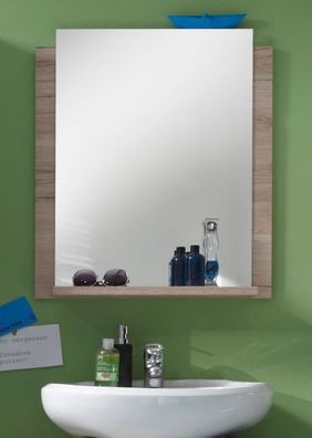 Badezimmer Spiegel 60 x 75 cm Eiche San Remo hell Bad Möbel Campus Badspiegel