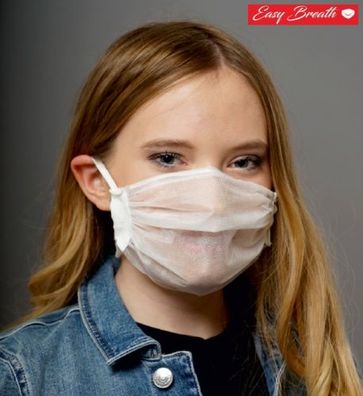 Easy Breath Mund-Nasen-Maske (300 Stück), atmungsaktiv, waschbar, mit Bügel