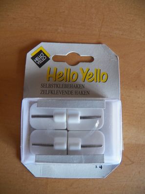 4 Haken weiß Selbstklebend Hello Yello