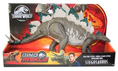 Mattel Jurassic World Stegosaurus Dino Rivals mit Mega Doppel-Attacke GDL06