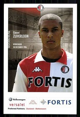 Gianni Zuiverloon Feyenoord Rotterdam 2005-06 Autogrammkarte + A 60523 OU