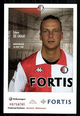 Edwin de Graaf Feyenoord Rotterdam 2005-06 Autogrammkarte + A 60521 OU